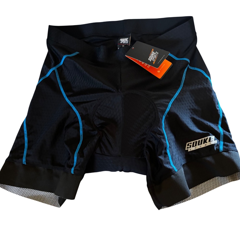 Souke Sports Mens‎ Cycling Shorts XL NWT Black Blue